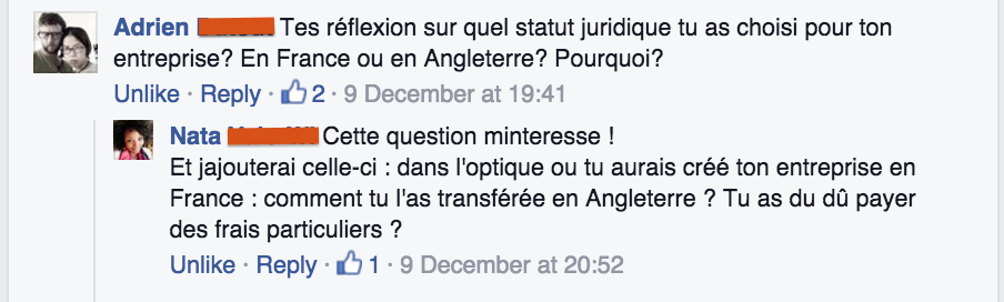 Question FB - Statut juridique | Je me casse